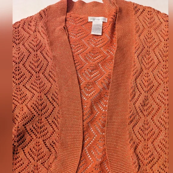 Crotchet Cropped Open Knit Cardigan Sweater - Picture 3 of 5